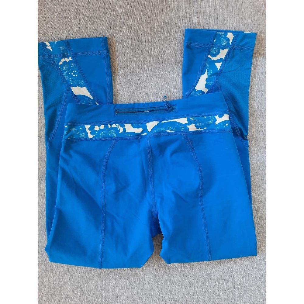 Lululemon Athletica Women‎ 4 Drawstring Stretch Waist Camouflage Blue Line Pant